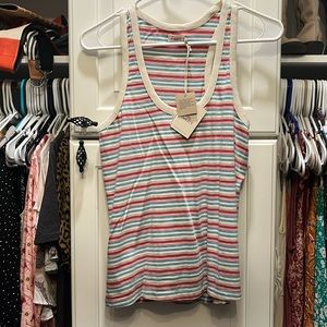Faherty racer back tank striped sz s